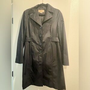Michael Kors Black Trench Coat with Empire Waist